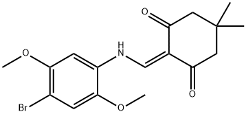 2-(((4-BROMO-2,5-DIMETHOXYPHENYL)AMINO)METHYLENE)-5,5-DIMETHYLCYCLOHEXANE-1,3-DIONE Struktur