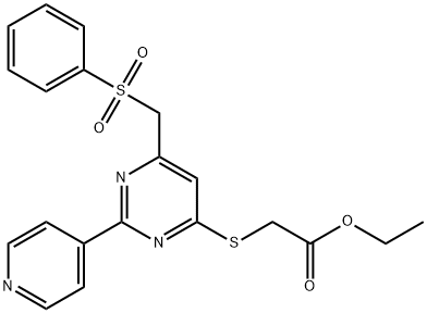 ETHYL 2-([6-[(PHENYLSULFONYL)METHYL]-2-(4-PYRIDINYL)-4-PYRIMIDINYL]SULFANYL)ACETATE Struktur