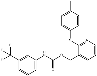 (2-[(4-METHYLPHENYL)SULFANYL]-3-PYRIDINYL)METHYL N-[3-(TRIFLUOROMETHYL)PHENYL]CARBAMATE Struktur