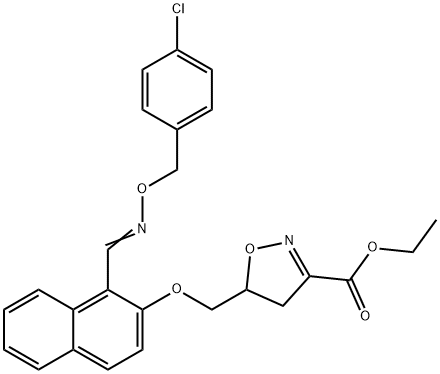 ETHYL 5-(([1-(([(4-CHLOROBENZYL)OXY]IMINO)METHYL)-2-NAPHTHYL]OXY)METHYL)-4,5-DIHYDRO-3-ISOXAZOLECARBOXYLATE Struktur