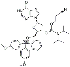 5'-O-(4,4'-DIMETHOXYTRITYL)-DEOXYINOSINE-3'-(2-CYANOETHYL-N,N-DIISOPROPYL)PHOSPHORAMIDITE Struktur