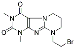 9-(2-BROMOETHYL)-1,3-DIMETHYL-1,2,3,4,6,7,8,9-OCTAHYDROPYRIMIDO[2,1-F]PURINE-2,4-DIONE Struktur