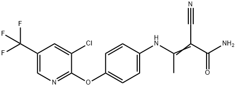 3-(4-([3-CHLORO-5-(TRIFLUOROMETHYL)-2-PYRIDINYL]OXY)ANILINO)-2-CYANO-2-BUTENAMIDE Struktur