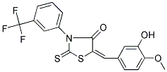 (5E)-5-(3-HYDROXY-4-METHOXYBENZYLIDENE)-2-THIOXO-3-[3-(TRIFLUOROMETHYL)PHENYL]-1,3-THIAZOLIDIN-4-ONE Struktur