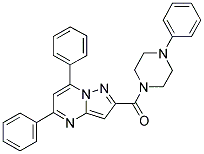 (5,7-DIPHENYLPYRAZOLO[1,5-A]PYRIMIDIN-2-YL)(4-PHENYLPIPERAZIN-1-YL)METHANONE Struktur