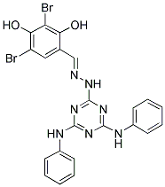 3,5-DIBROMO-2,4-DIHYDROXYBENZALDEHYDE (4,6-DIANILINO-1,3,5-TRIAZIN-2-YL)HYDRAZONE Struktur