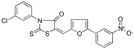 (5E)-3-(3-CHLOROPHENYL)-5-{[5-(3-NITROPHENYL)-2-FURYL]METHYLENE}-2-THIOXO-1,3-THIAZOLIDIN-4-ONE Struktur