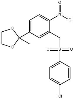 2-(3-([(4-CHLOROPHENYL)SULFONYL]METHYL)-4-NITROPHENYL)-2-METHYL-1,3-DIOXOLANE Struktur