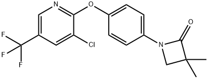 1-(4-([3-CHLORO-5-(TRIFLUOROMETHYL)-2-PYRIDINYL]OXY)PHENYL)-3,3-DIMETHYL-2-AZETANONE Struktur