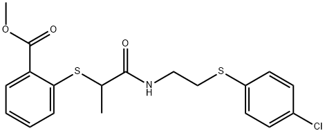 METHYL 2-([2-((2-[(4-CHLOROPHENYL)SULFANYL]ETHYL)AMINO)-1-METHYL-2-OXOETHYL]SULFANYL)BENZENECARBOXYLATE Struktur