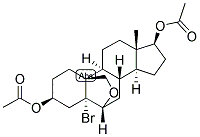 ANDROSTAN-5-ALPHA-BROMO-6-BETA, 19-EPOXY-3-BETA, 17-BETA-DIOL DIACETATE Struktur