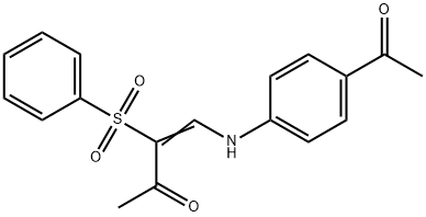 4-((4-ACETYLPHENYL)AMINO)-3-(PHENYLSULFONYL)BUT-3-EN-2-ONE Struktur