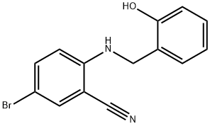 5-BROMO-2-[(2-HYDROXYBENZYL)AMINO]BENZENECARBONITRILE Struktur