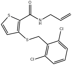 N-ALLYL-3-[(2,6-DICHLOROBENZYL)SULFANYL]-2-THIOPHENECARBOXAMIDE Struktur