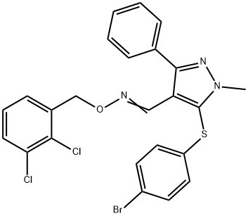 5-[(4-BROMOPHENYL)SULFANYL]-1-METHYL-3-PHENYL-1H-PYRAZOLE-4-CARBALDEHYDE O-(2,3-DICHLOROBENZYL)OXIME Struktur