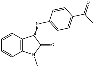 3-((4-ACETYLPHENYL)AZAMETHYLENE)-1-METHYLINDOLIN-2-ONE Struktur