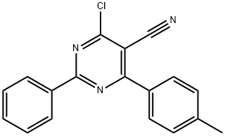 4-CHLORO-6-(4-METHYLPHENYL)-2-PHENYL-5-PYRIMIDINECARBONITRILE Struktur