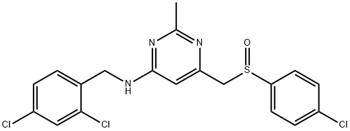 6-([(4-CHLOROPHENYL)SULFINYL]METHYL)-N-(2,4-DICHLOROBENZYL)-2-METHYL-4-PYRIMIDINAMINE Struktur