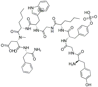 D-TYR-GLY-TYR(SO3H)-NLE-GLY-TRP-NLE-(N-MEASP)-PHE-NH2 Struktur