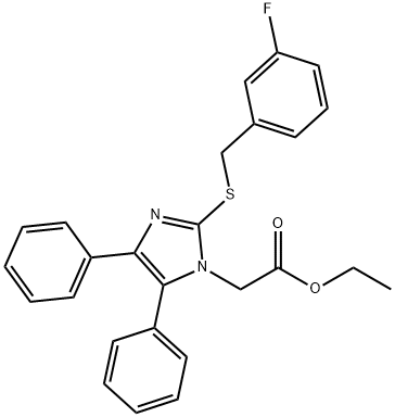 ETHYL 2-(2-[(3-FLUOROBENZYL)SULFANYL]-4,5-DIPHENYL-1H-IMIDAZOL-1-YL)ACETATE Struktur