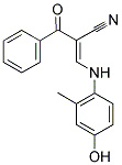 3-((4-HYDROXY-2-METHYLPHENYL)AMINO)-2-(PHENYLCARBONYL)PROP-2-ENENITRILE Struktur