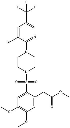 METHYL 2-(2-((4-(3-CHLORO-5-(TRIFLUOROMETHYL)(2-PYRIDYL))PIPERAZINYL)SULFONYL)-4,5-DIMETHOXYPHENYL)ACETATE Struktur