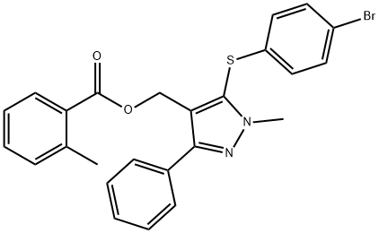 (5-[(4-BROMOPHENYL)SULFANYL]-1-METHYL-3-PHENYL-1H-PYRAZOL-4-YL)METHYL 2-METHYLBENZENECARBOXYLATE Struktur