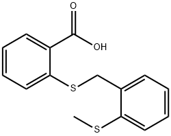 2-([2-(METHYLSULFANYL)BENZYL]SULFANYL)BENZENECARBOXYLIC ACID Struktur