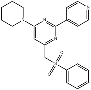 4-[(PHENYLSULFONYL)METHYL]-6-PIPERIDINO-2-(4-PYRIDINYL)PYRIMIDINE Struktur