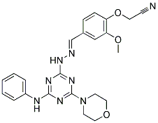 (E)-2-(2-METHOXY-4-((2-(4-MORPHOLINO-6-(PHENYLAMINO)-1,3,5-TRIAZIN-2-YL)HYDRAZONO)METHYL)PHENOXY)ACETONITRILE Struktur