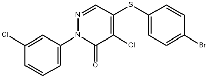 5-[(4-BROMOPHENYL)SULFANYL]-4-CHLORO-2-(3-CHLOROPHENYL)-3(2H)-PYRIDAZINONE Struktur