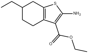 2-AMINO-6-ETHYL-4,5,6,7-TETRAHYDRO-BENZO[B]THIOPHENE-3-CARBOXYLIC ACID ETHYL ESTER Struktur