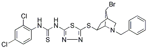 N-(5-[(2-BENZYL-7-BROMO-2-AZABICYCLO[2.2.1]HEPT-6-YL)THIO]-1,3,4-THIADIAZOL-2-YL)-N'-(2,4-DICHLOROPHENYL)THIOUREA Struktur