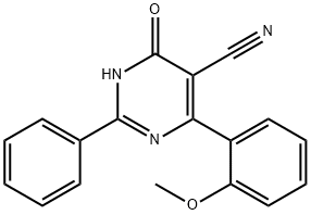 4-HYDROXY-6-(2-METHOXYPHENYL)-2-PHENYL-5-PYRIMIDINECARBONITRILE Struktur