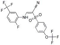 3-((2-FLUORO-5-(TRIFLUOROMETHYL)PHENYL)AMINO)-2-((4-(TRIFLUOROMETHOXY)PHENYL)SULFONYL)PROP-2-ENENITRILE Struktur