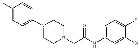 N-(3-CHLORO-4-FLUOROPHENYL)-2-[4-(4-FLUOROPHENYL)PIPERAZINO]ACETAMIDE Struktur