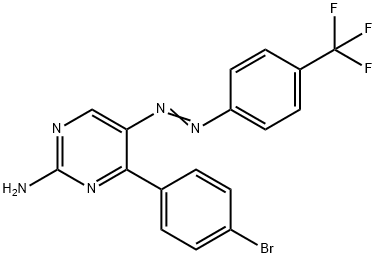 4-(4-BROMOPHENYL)-5-(2-[4-(TRIFLUOROMETHYL)PHENYL]DIAZENYL)-2-PYRIMIDINAMINE Struktur