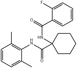 N-(1-(2,6-DIMETHYLPHENYLCARBAMOYL)CYCLOHEXYL)-2-FLUOROBENZAMIDE Struktur