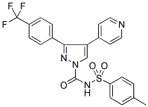 N-[(4-METHYLPHENYL)SULPHONYL]-4-(PYRIDIN-4-YL)-3-[4-(TRIFLUOROMETHYL)PHENYL]PYRAZOLE-1-CARBOXAMIDE Struktur