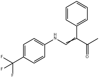 3-PHENYL-4-[4-(TRIFLUOROMETHYL)ANILINO]-3-BUTEN-2-ONE Struktur