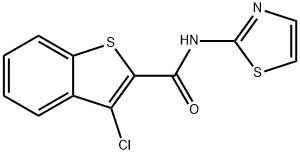 3-CHLORO-N-(1,3-THIAZOL-2-YL)-1-BENZOTHIOPHENE-2-CARBOXAMIDE Struktur