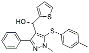 (1-METHYL-5-[(4-METHYLPHENYL)SULFANYL]-3-PHENYL-1H-PYRAZOL-4-YL)(2-THIENYL)METHANOL Struktur