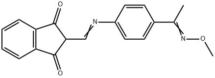 2-(2-AZA-2-(4-(2-AZA-2-METHOXY-1-METHYLVINYL)PHENYL)VINYL)INDANE-1,3-DIONE Struktur