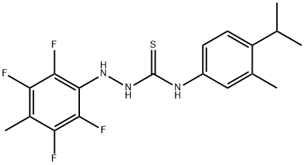 ((3-METHYL-4-(METHYLETHYL)PHENYL)AMINO)(2-(2,3,5,6-TETRAFLUORO-4-METHYLPHENYL)HYDRAZINO)METHANE-1-THIONE Struktur