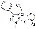 4-(CHLOROMETHYL)-1-METHYL-3-PHENYL-1H-PYRAZOL-5-YL 2,6-DICHLOROPHENYL SULFIDE Struktur