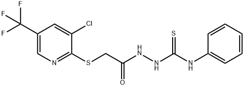 2-(3-CHLORO-5-(TRIFLUOROMETHYL)(2-PYRIDYLTHIO))-N-(((PHENYLAMINO)THIOXOMETHYL)AMINO)ETHANAMIDE Struktur