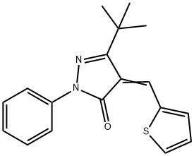 3-(TERT-BUTYL)-1-PHENYL-4-(2-THIENYLMETHYLENE)-2-PYRAZOLIN-5-ONE Struktur