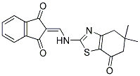 2-(((5,5-DIMETHYL-7-OXO-4,5,6-TRIHYDROBENZOTHIAZOL-2-YL)AMINO)METHYLENE)INDANE-1,3-DIONE Struktur