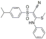 2-((4-(ISOPROPYL)PHENYL)SULFONYL)-3-METHYLTHIO-3-(PHENYLAMINO)PROP-2-ENENITRILE Struktur