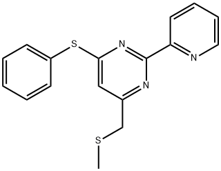 4-[(METHYLSULFANYL)METHYL]-6-(PHENYLSULFANYL)-2-(2-PYRIDINYL)PYRIMIDINE Struktur